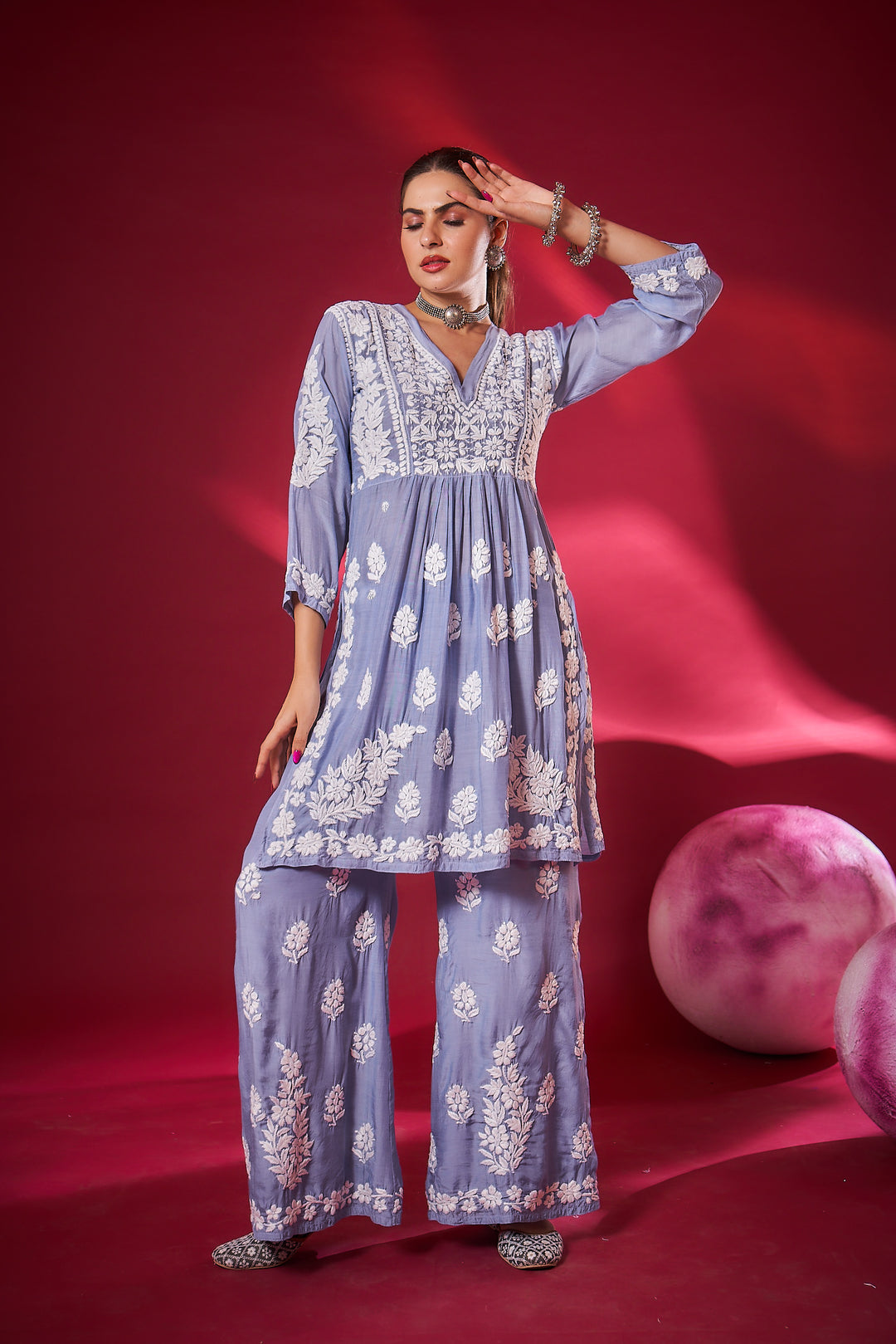 Meerab Muzlin Peplum Style Palazzo Set