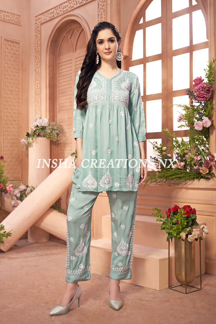 Zayna Modal Satin Pant Set