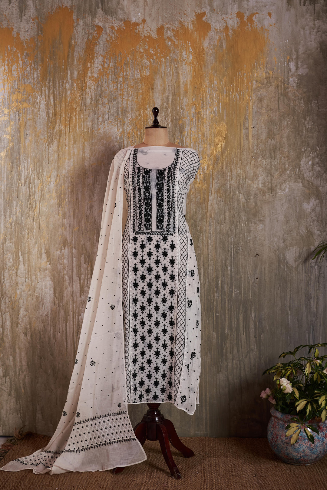 Unstitched Mul Chanderi Kurti