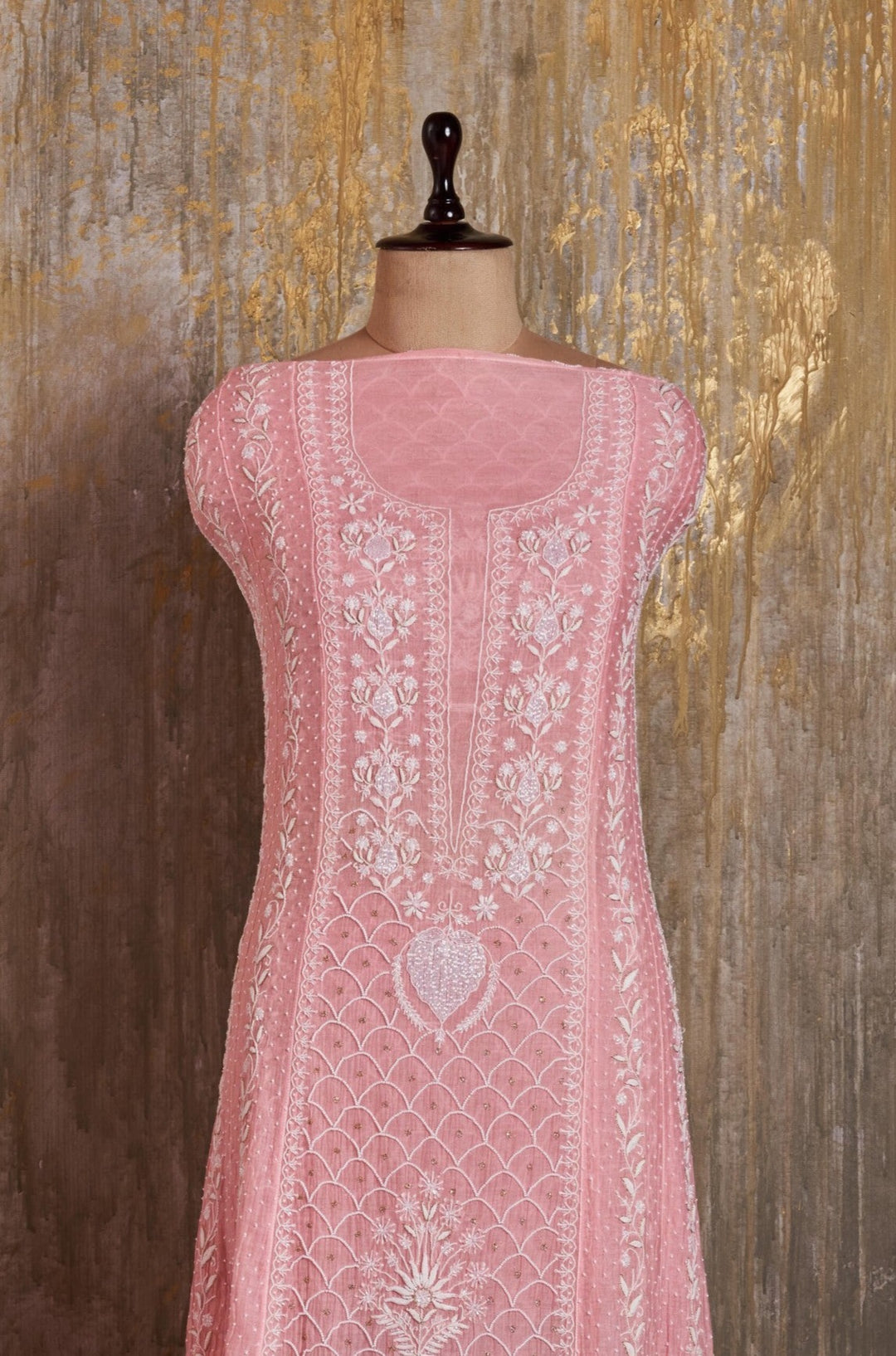 Unstitched Mul Chanderi Dress