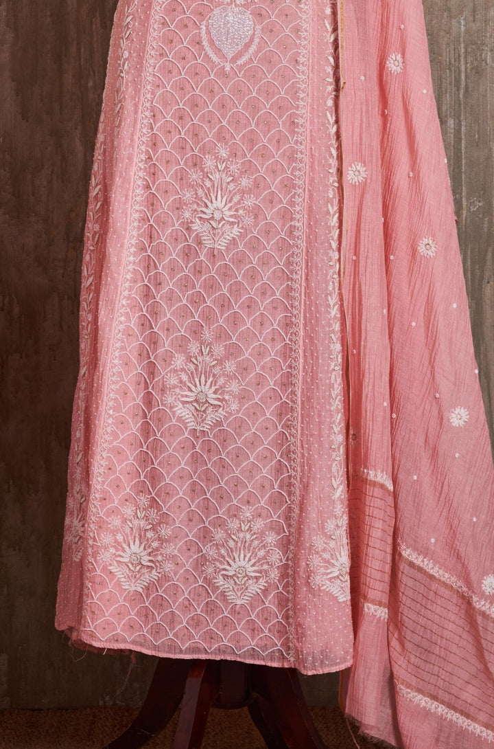 Unstitched Mul Chanderi Dress