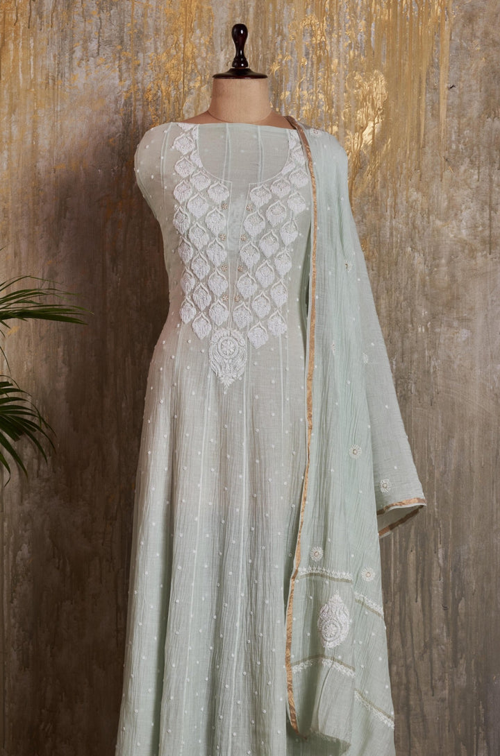 Unstitched Mul Chanderi Dress