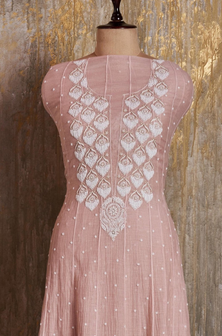 Unstitched Mul Chanderi Dress