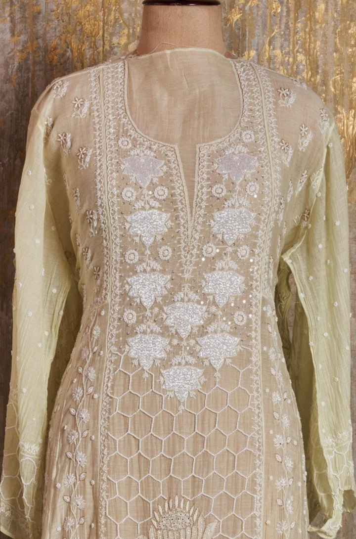 Unstitched Mul Chanderi Dress