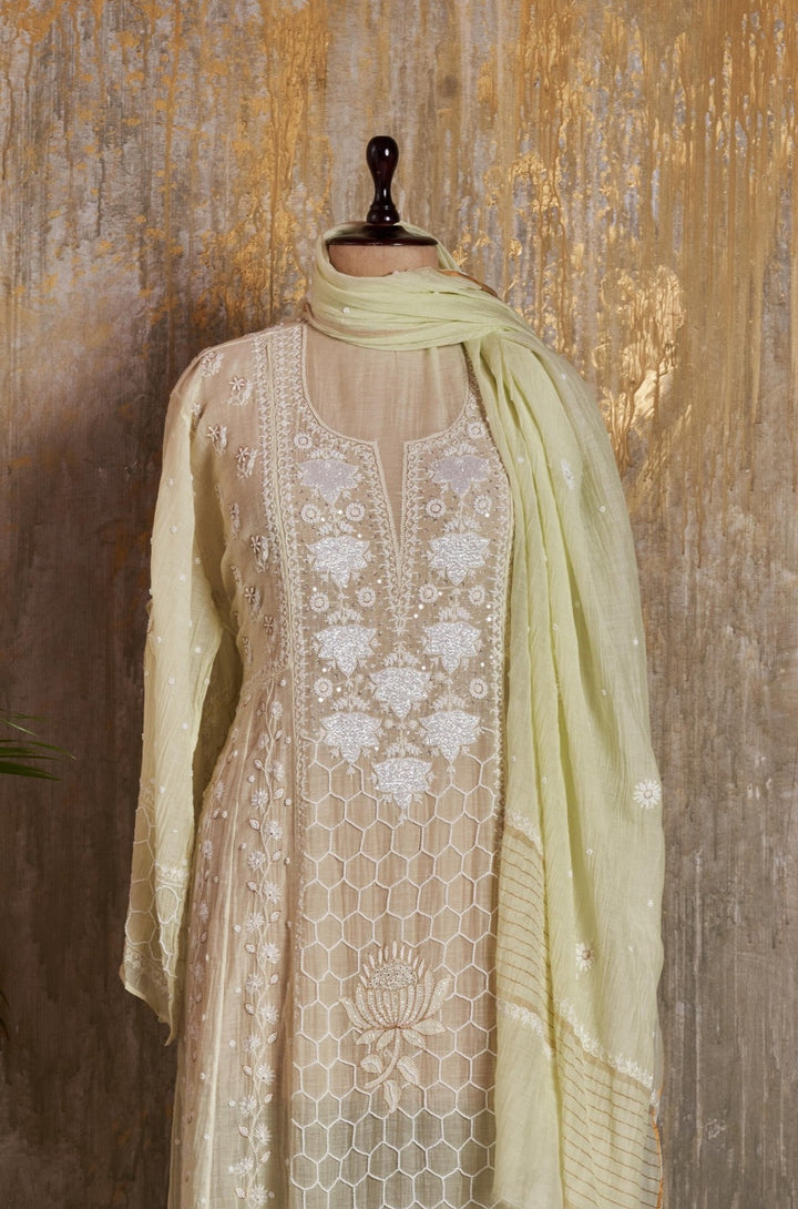 Unstitched Mul Chanderi Dress