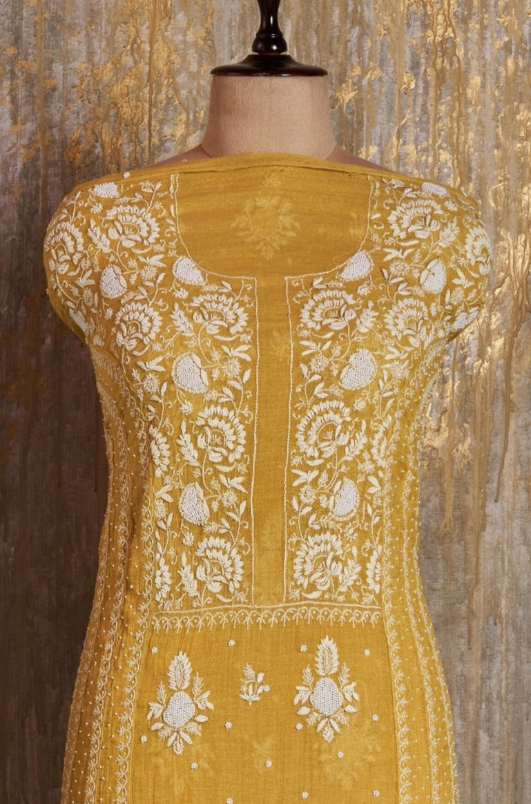 Unstitched Mul Chanderi Dress