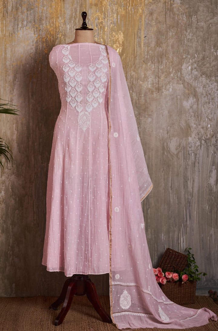 Unstitched Mul Chanderi Dress