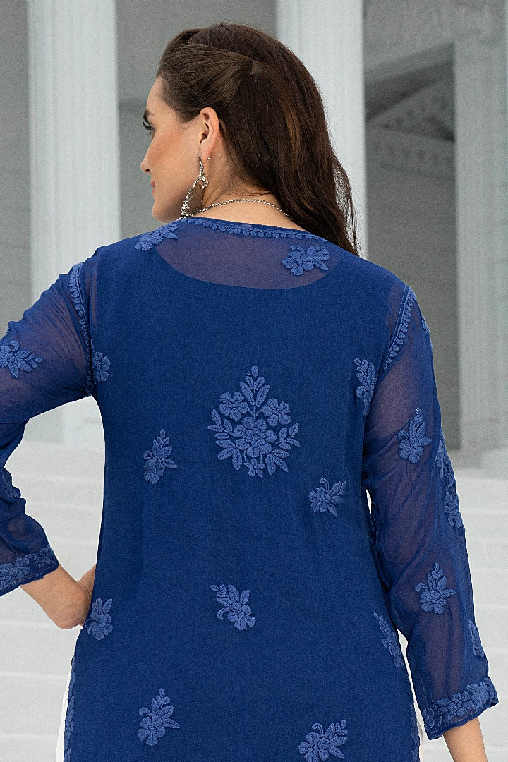 Affrah Chikankari Viscose Straight Kurti