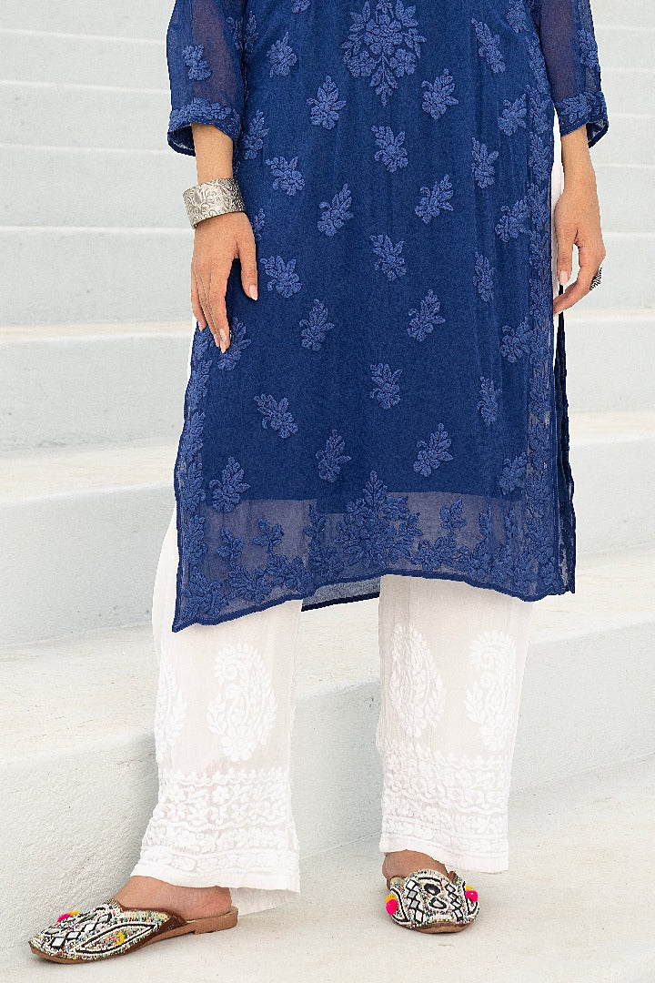 Affrah Chikankari Viscose Straight Kurti