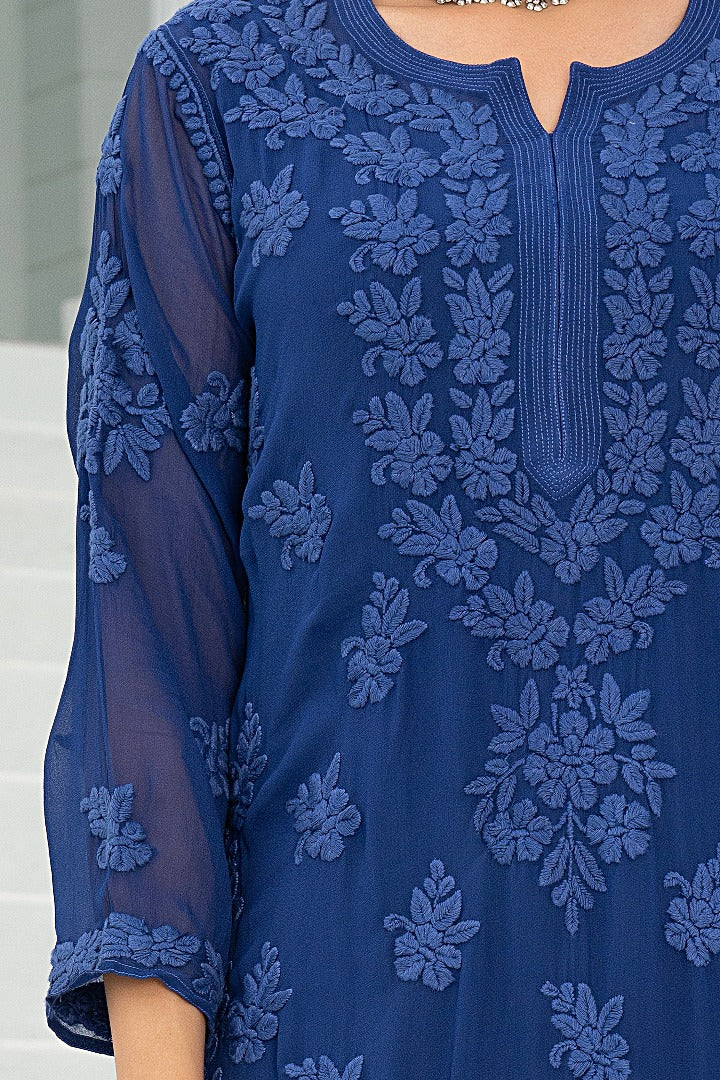 Affrah Chikankari Viscose Straight Kurti