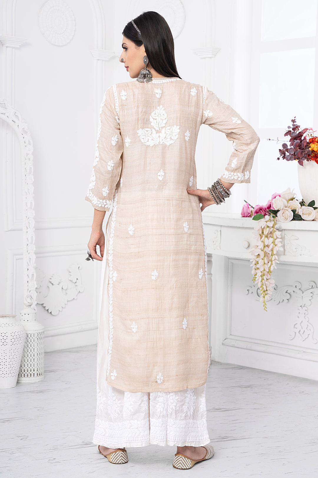 Maheroon Chapa Silk Kurti