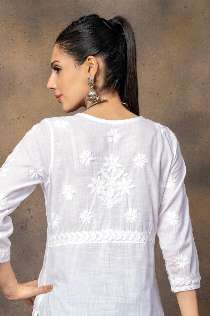 Afsana Cotton White Kurti