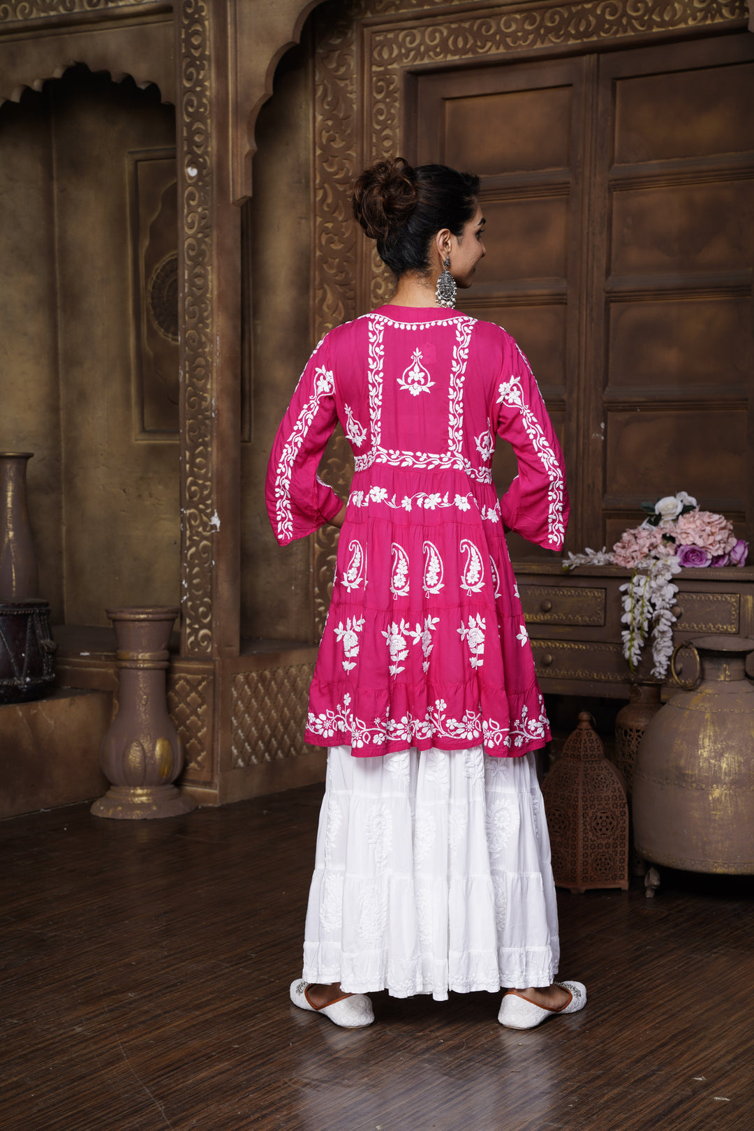 Safa Chikankari Modal Peplum Dress