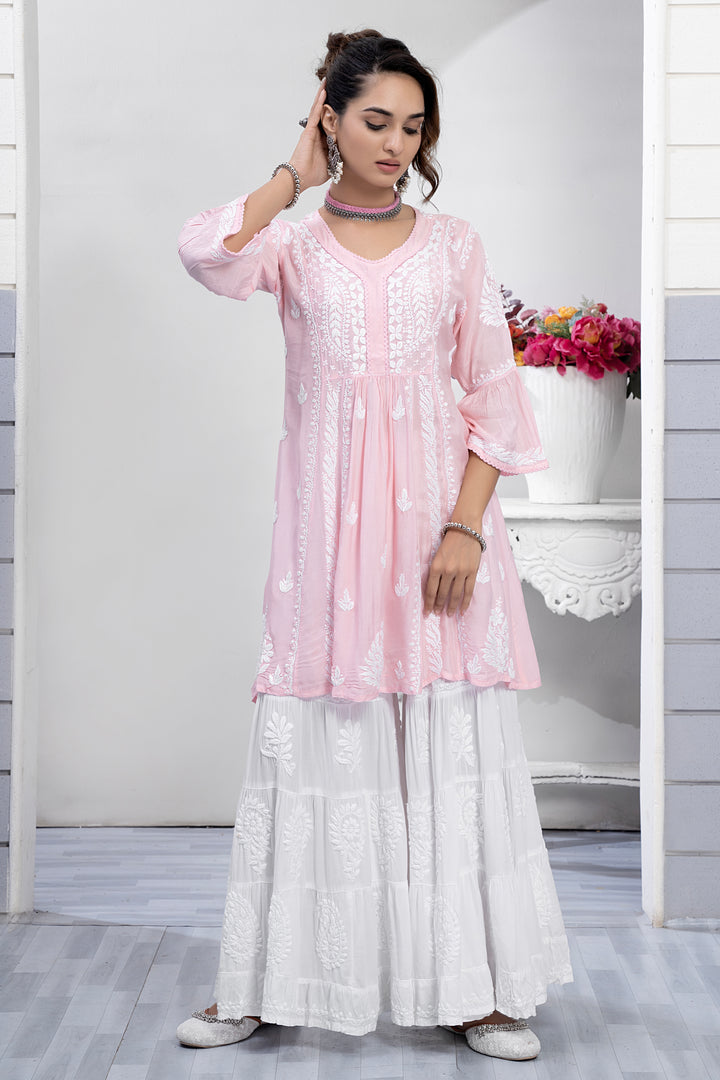 Nysa Chikankari Muzlin Short Dress