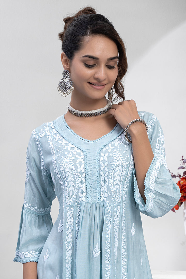 Nysa Chikankari Muzlin Short Dress