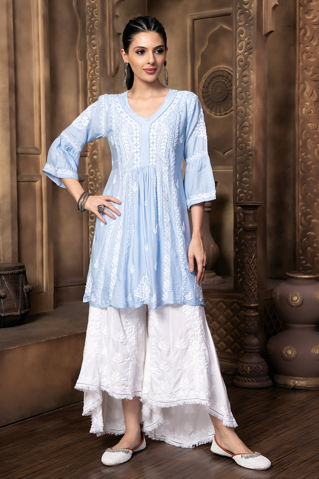 Nysa Chikankari Muzlin Short Dress