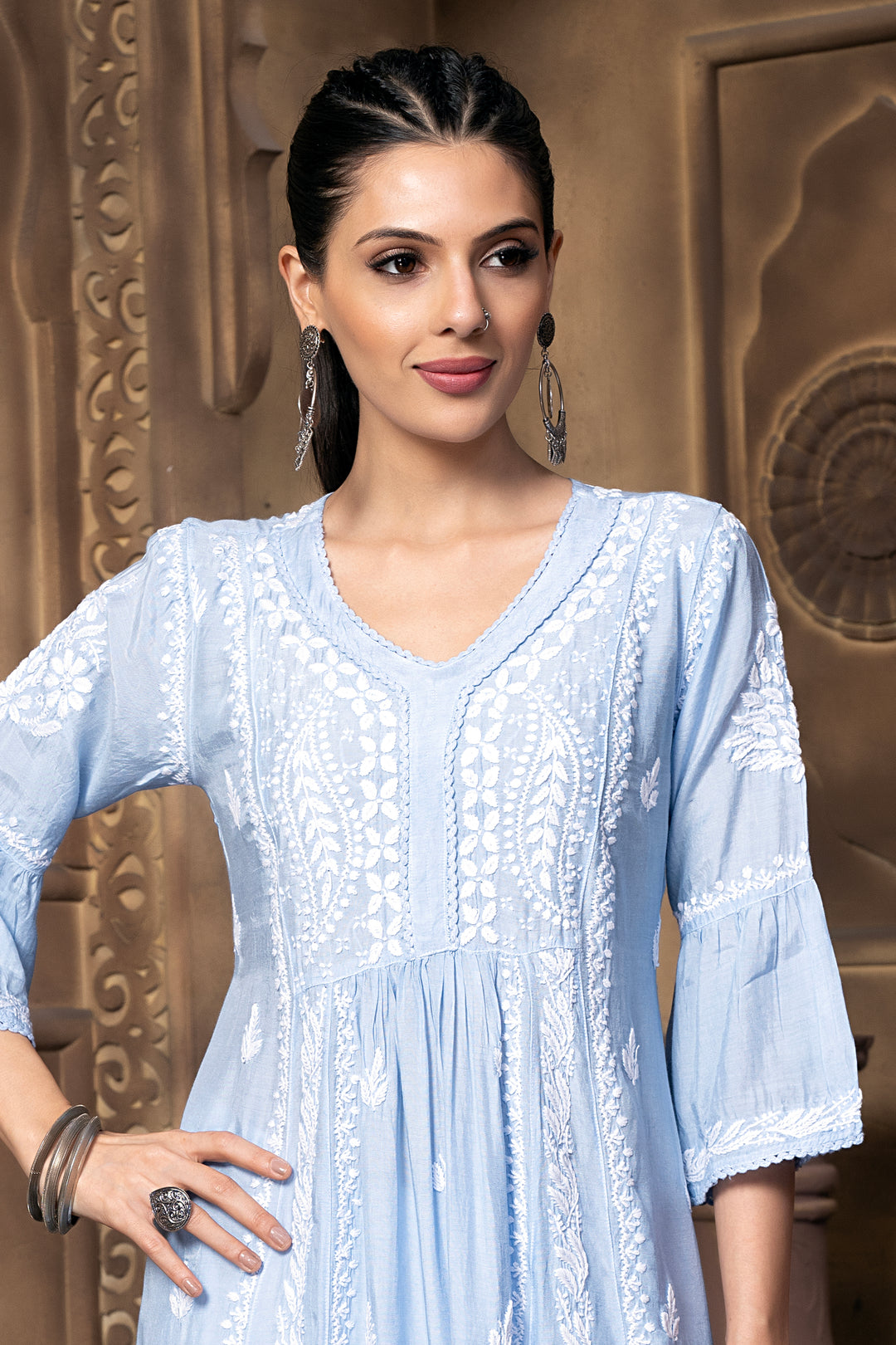 Nysa Chikankari Muzlin Short Dress