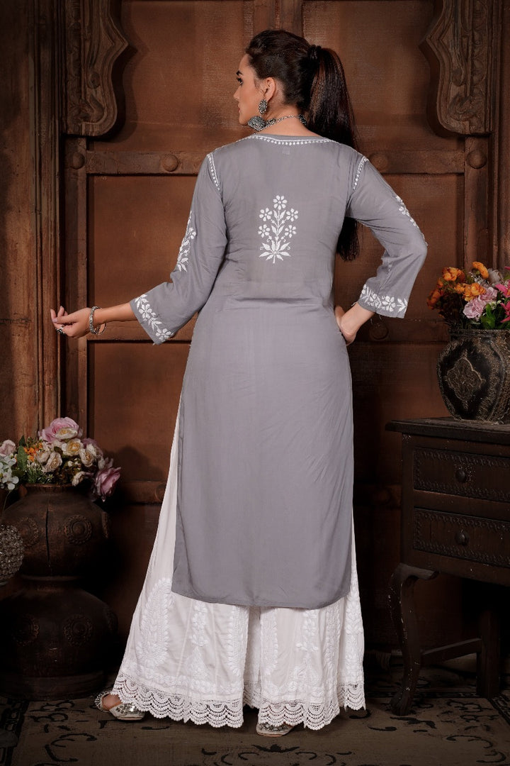 Meher Chikankari Modal Kurti