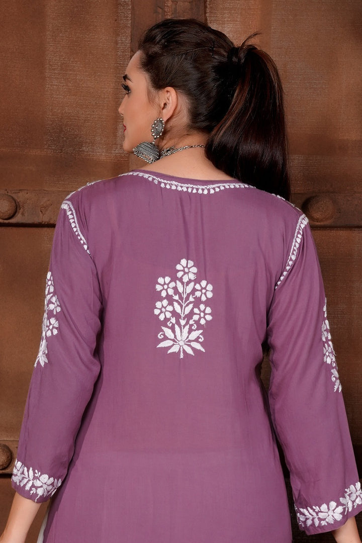 Meher Chikankari Modal Kurti