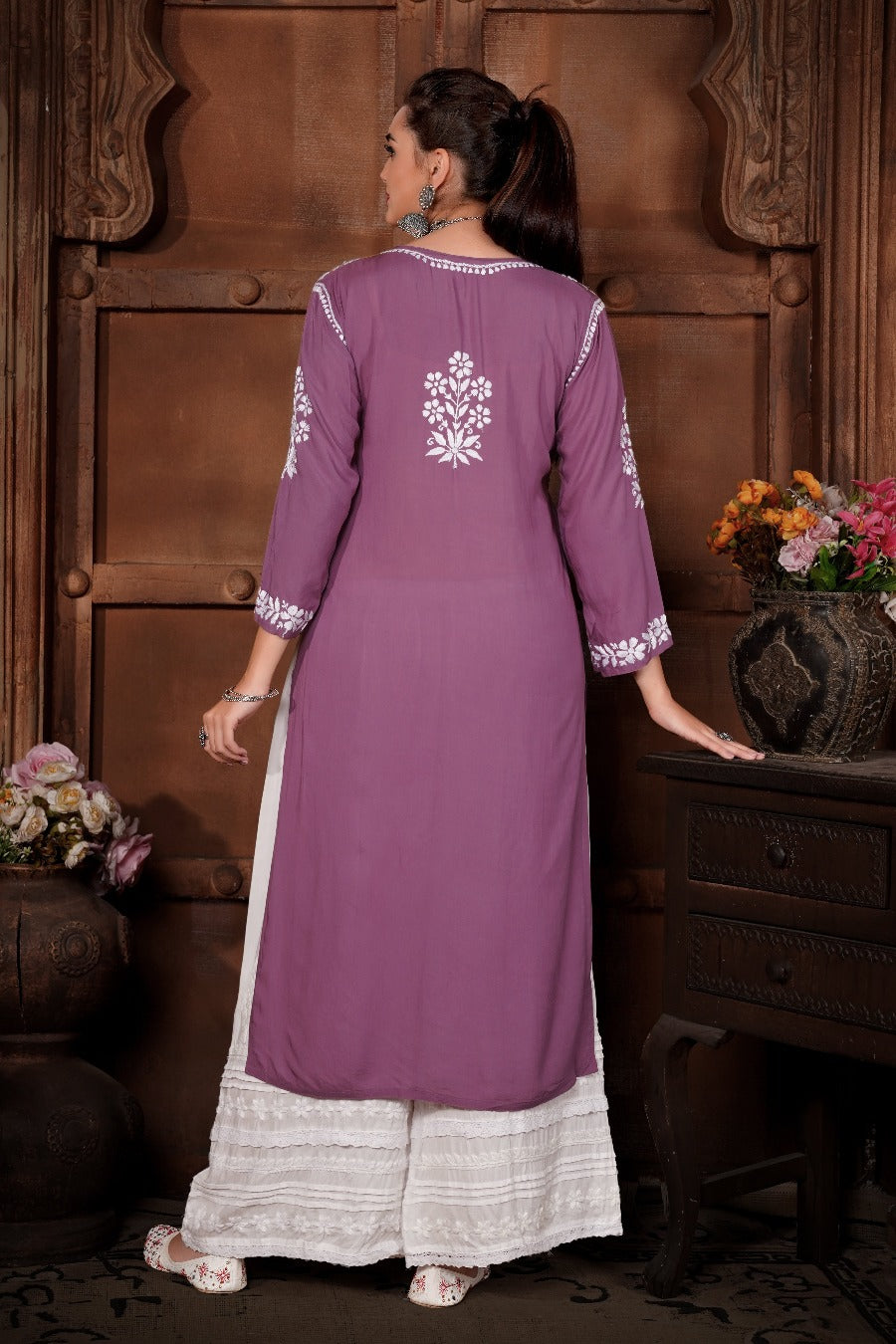 Meher Chikankari Modal Kurti