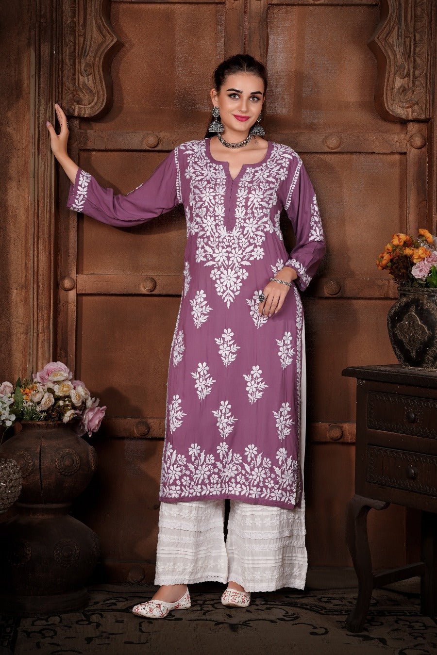 Meher Chikankari Modal Kurti