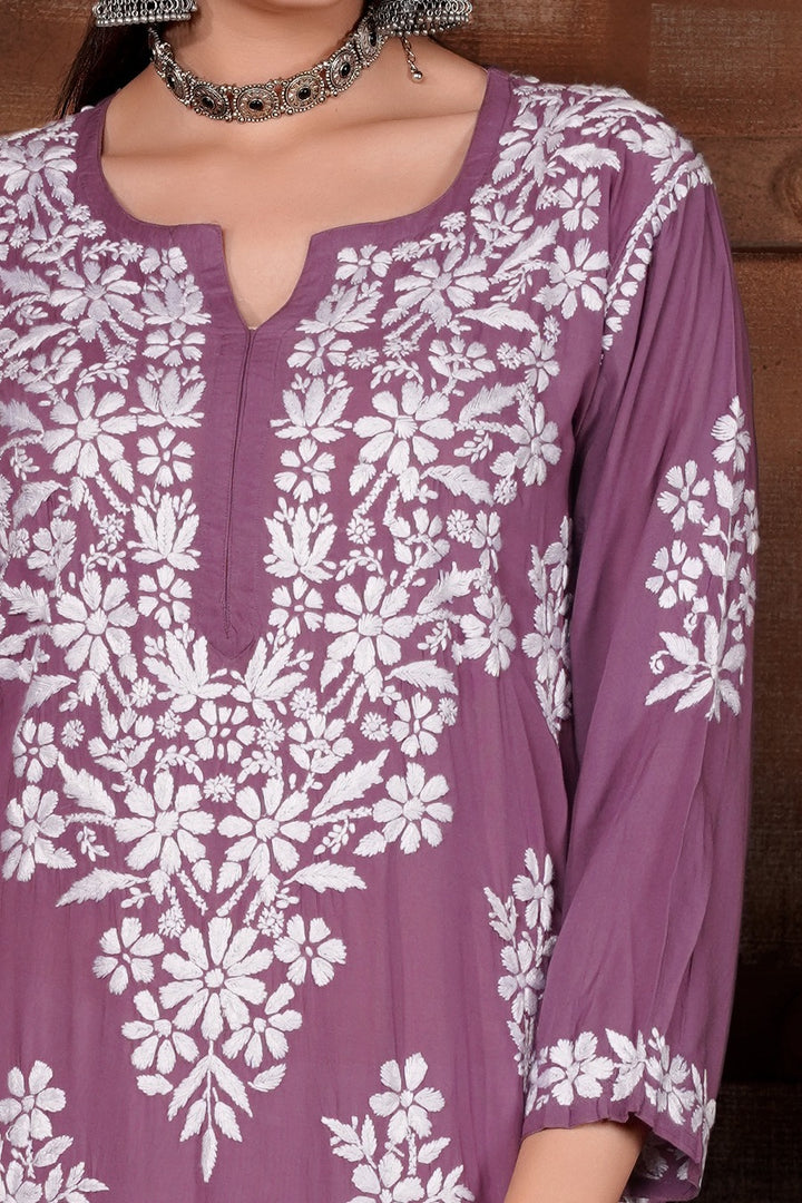 Meher Chikankari Modal Kurti