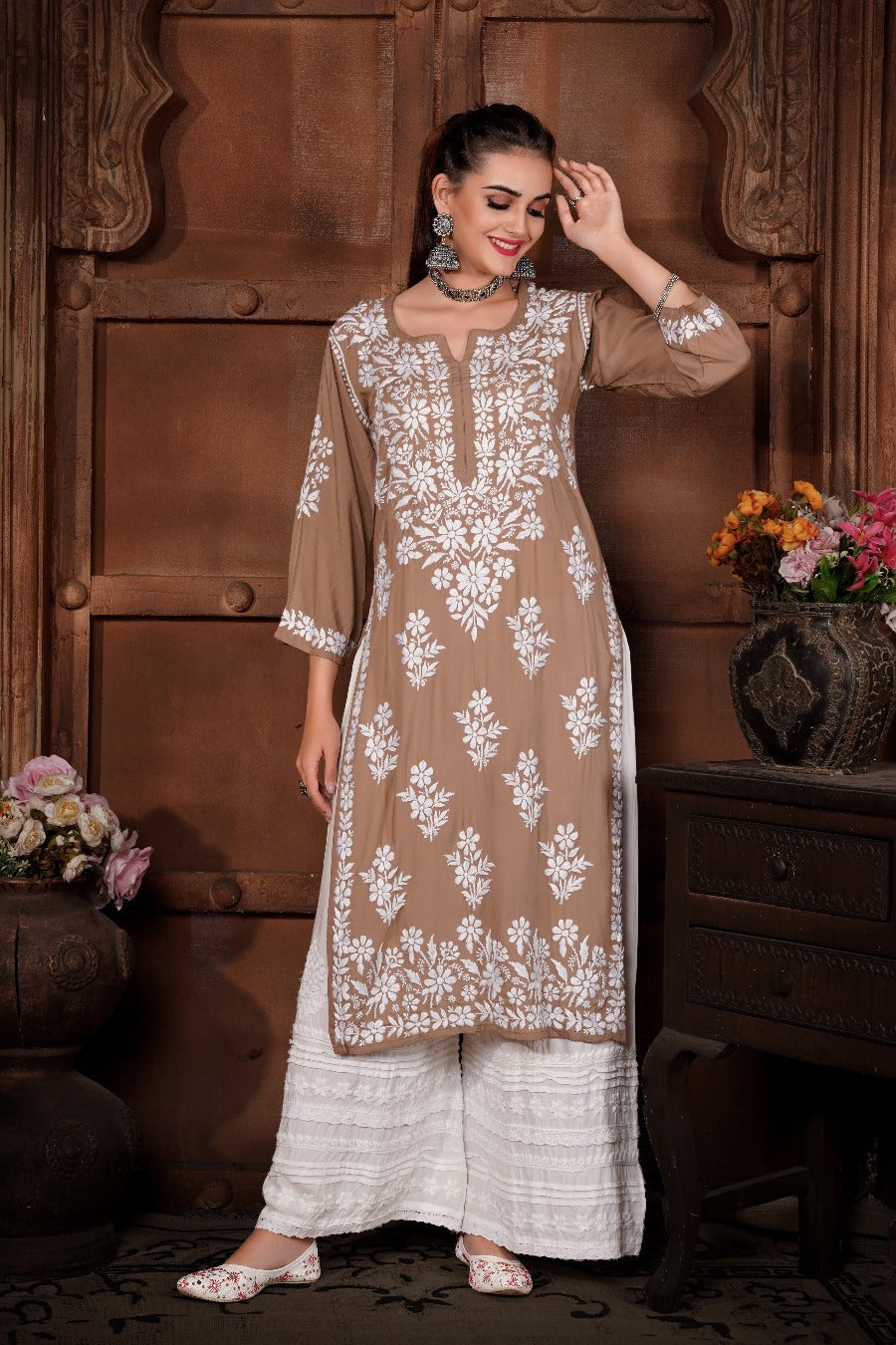 Meher Chikankari Modal Kurti