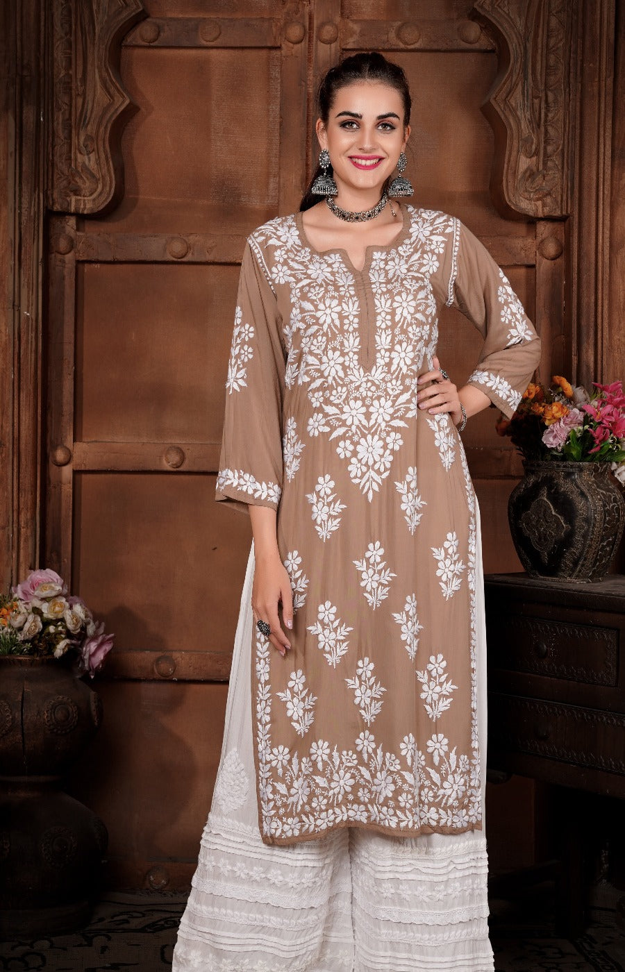 Meher Chikankari Modal Kurti