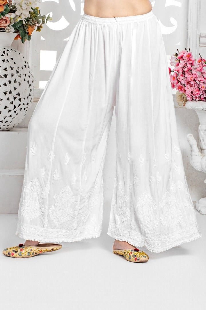 Chikankari Bundi Lace Palazzo