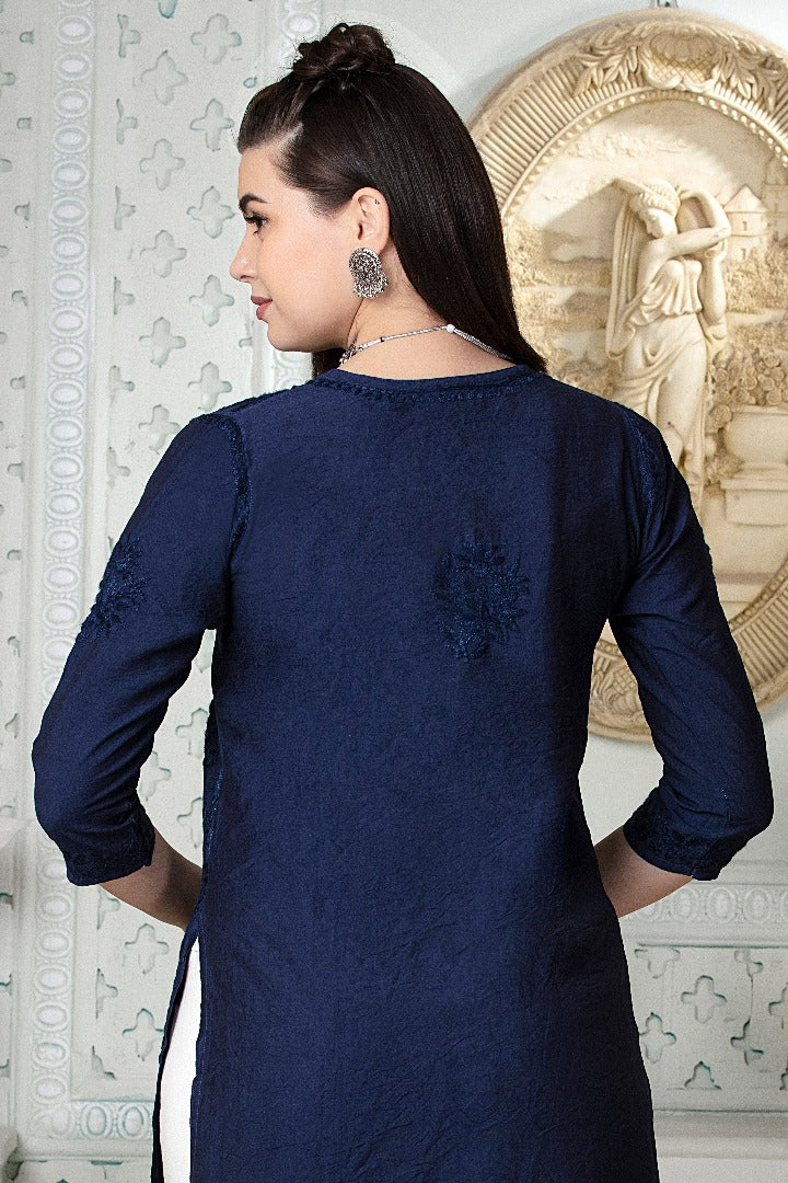 Iqra Chikankari Chanderi Kurti