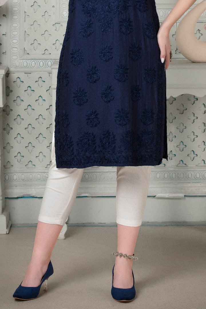 Iqra Chikankari Chanderi Kurti