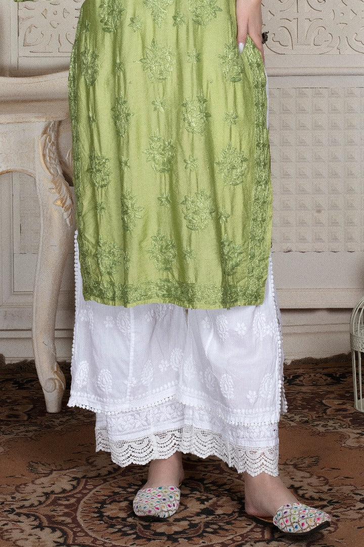 Iqra Chikankari Chanderi Kurti