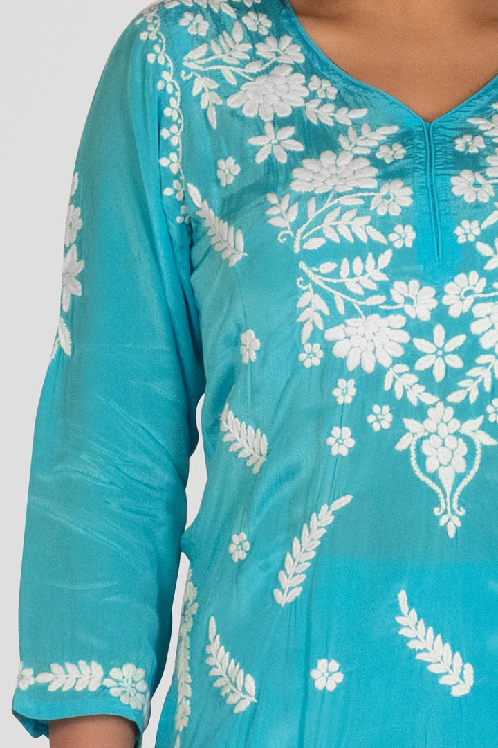 Rafat Chikankari Crepe Gharara Set