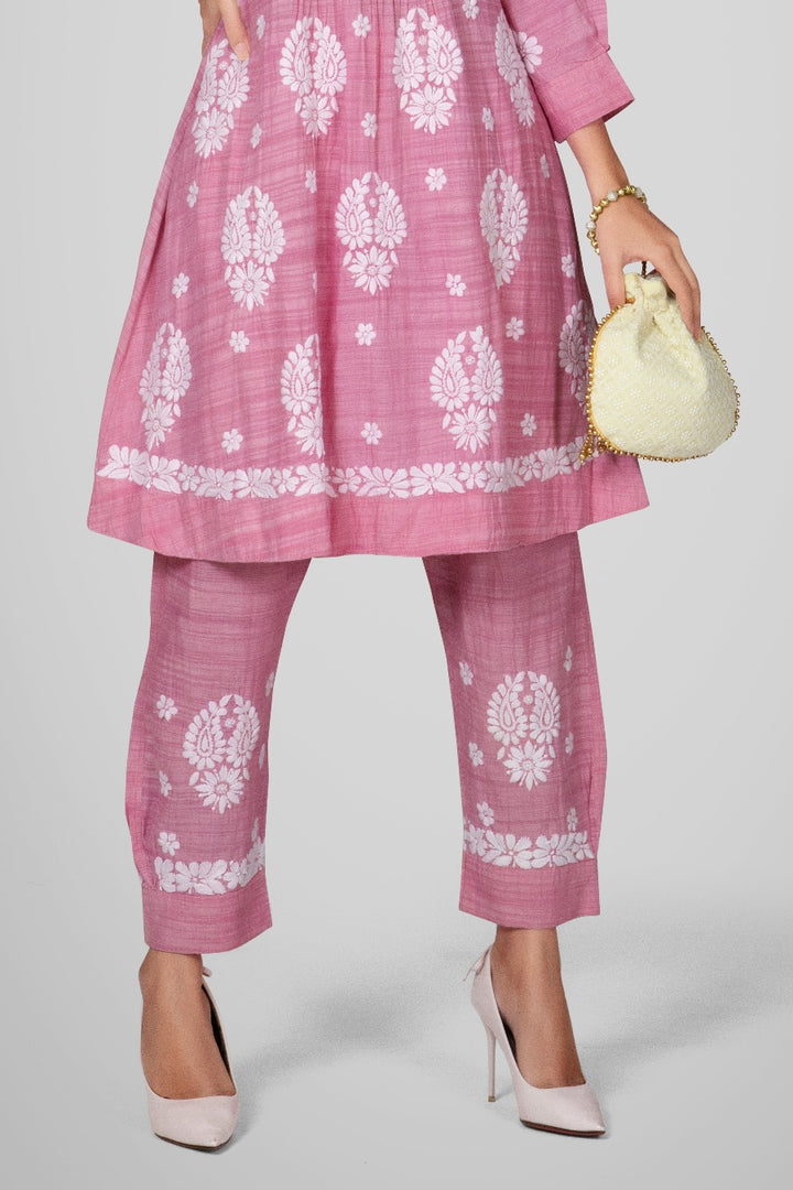 ZEBAISH  Chikankari Jute Pant Set