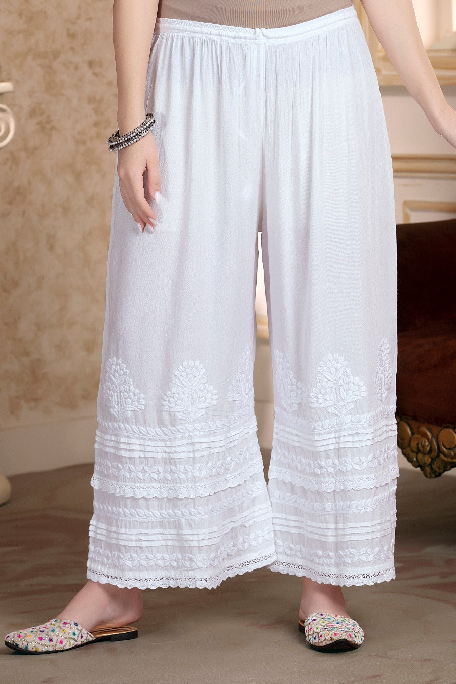 White Linen High Waist Lace Up Wide Leg Palazzo Pants – Hot Miami Styles