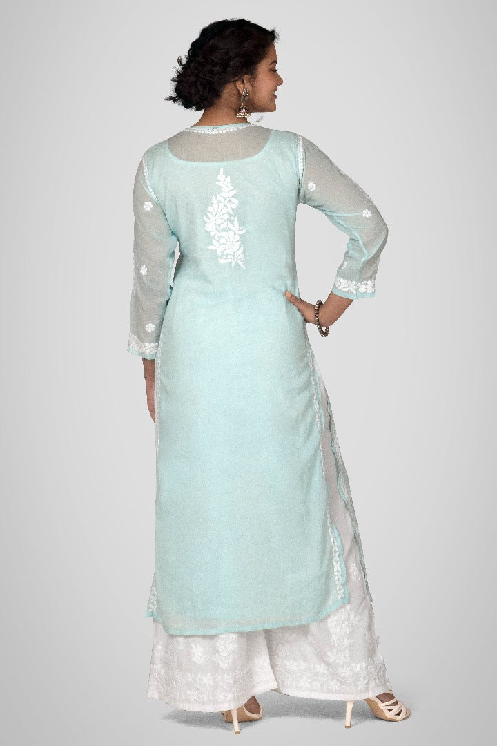 Zaheen Mul Crochet Button Kurti