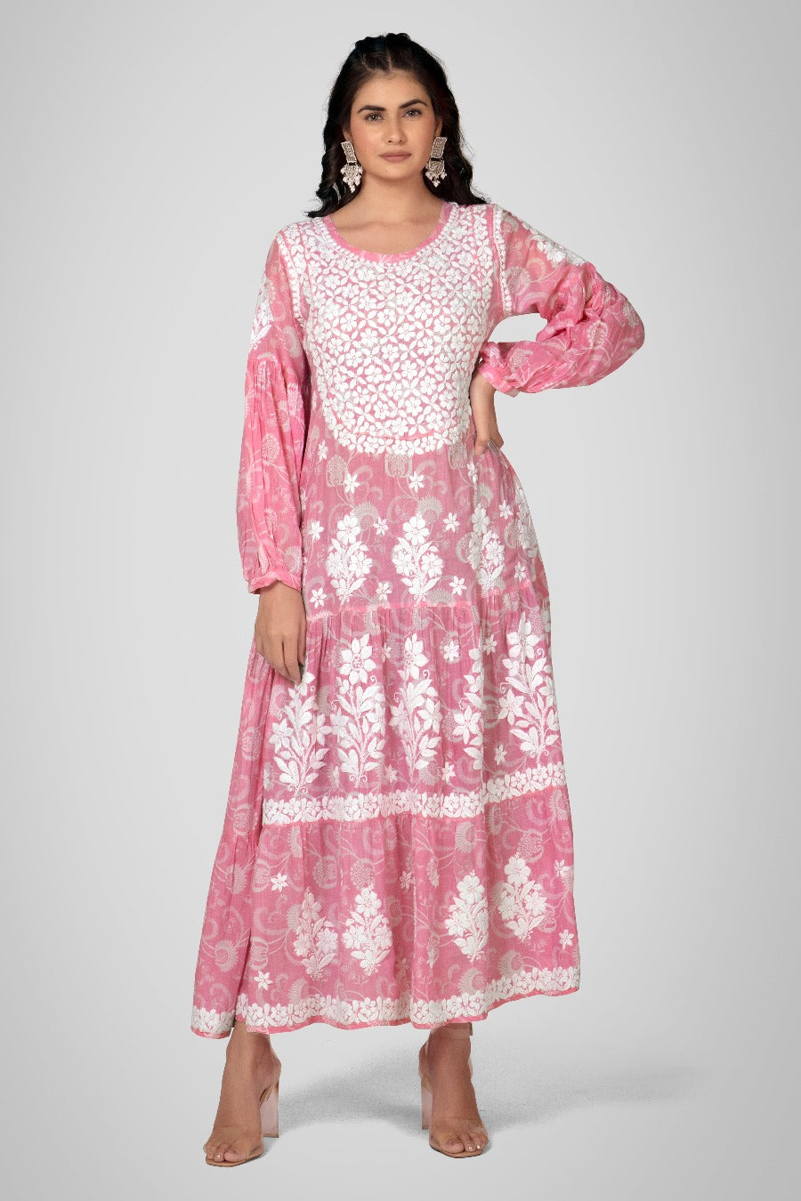 Mehreen Chikankari Mul Pocket Dress