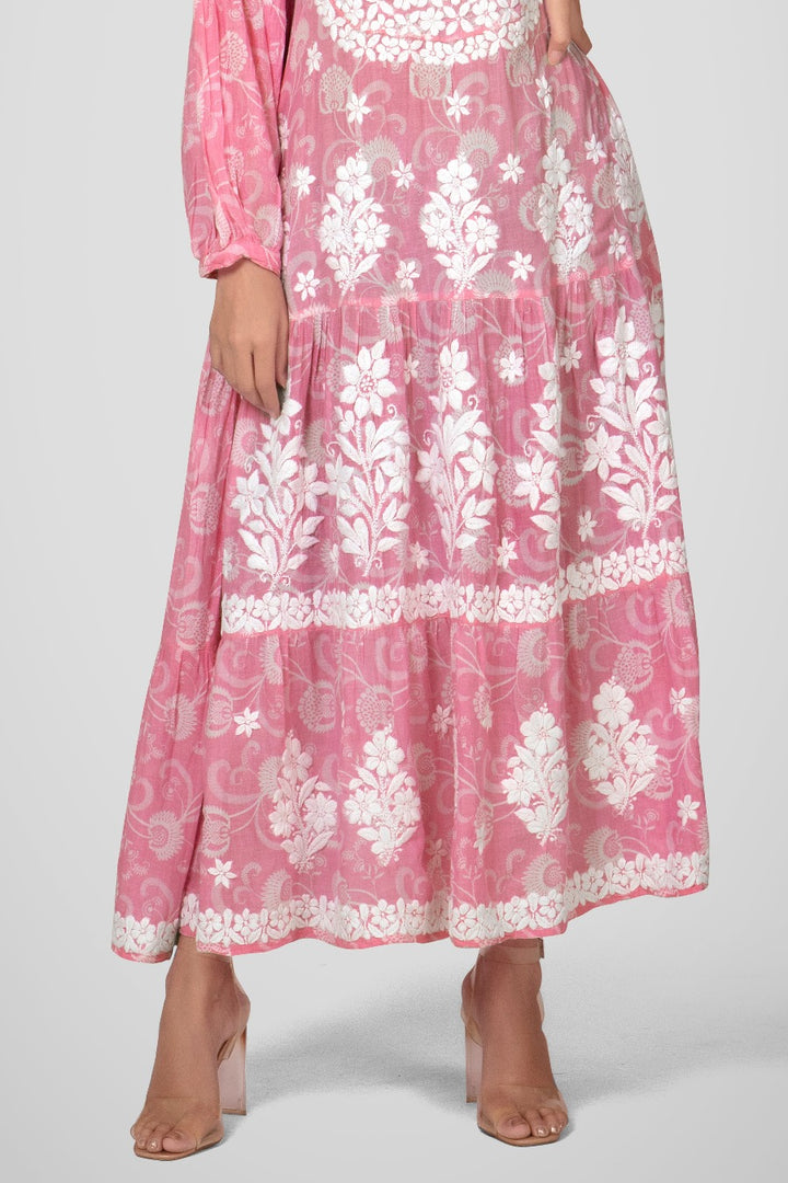 Mehreen Chikankari Mul Pocket Dress