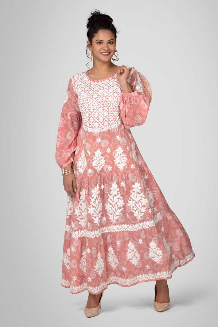 Mehreen Chikankari Mul Pocket Dress