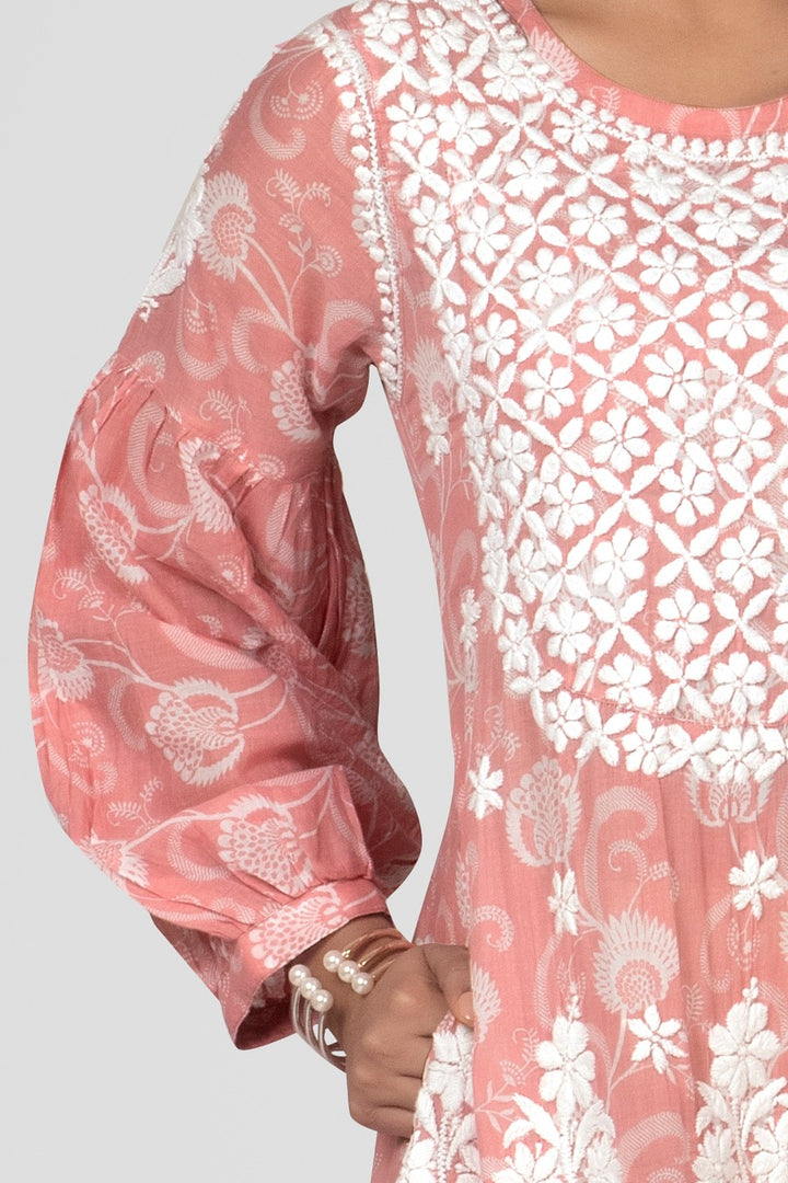 Mehreen Chikankari Mul Pocket Dress