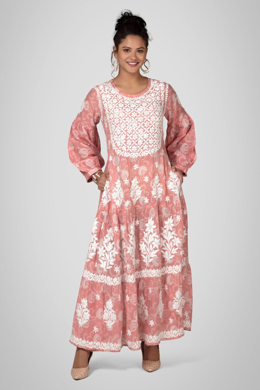 Mehreen Chikankari Mul Pocket Dress