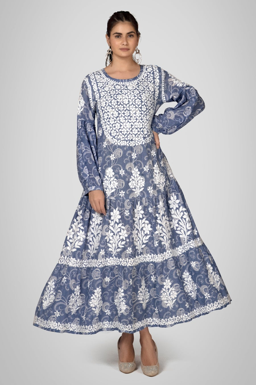 Mehreen Chikankari Mul Pocket Dress