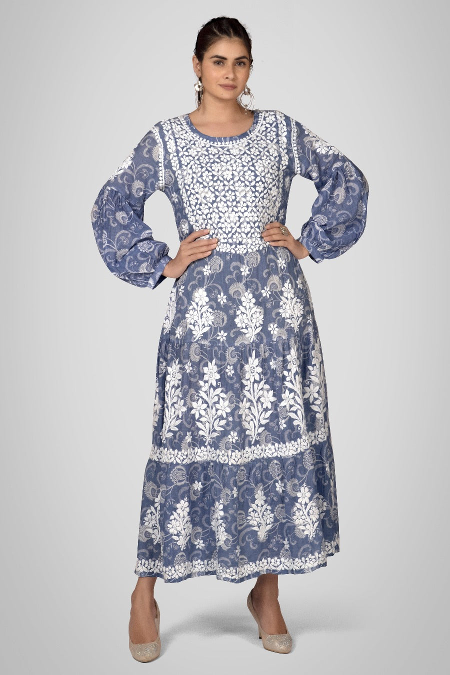 Mehreen Chikankari Mul Pocket Dress