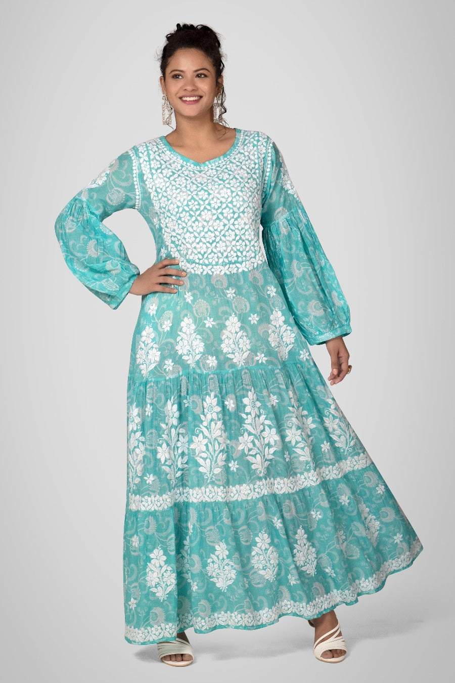 Mehreen Chikankari Mul Pocket Dress