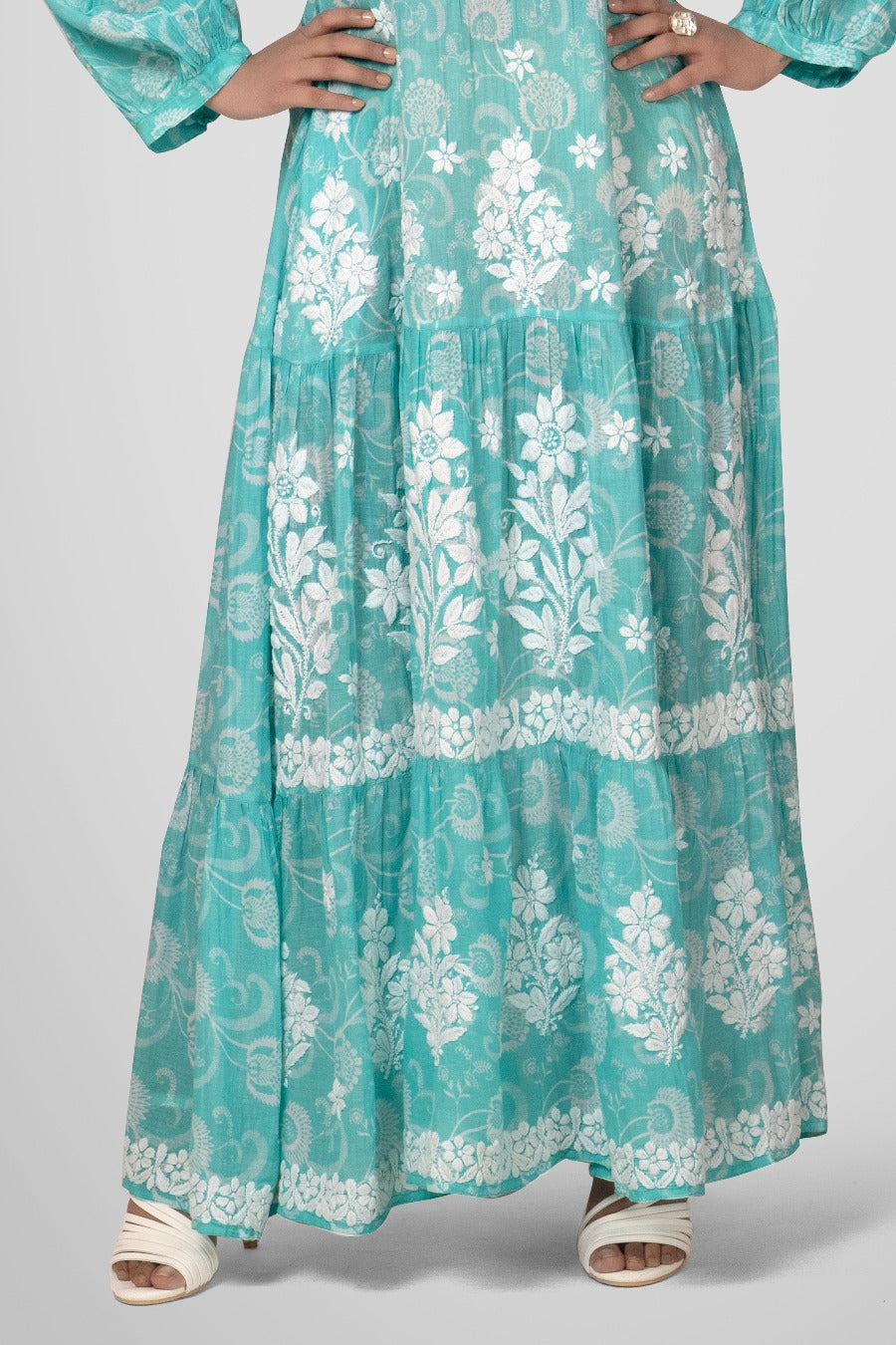 Mehreen Chikankari Mul Pocket Dress