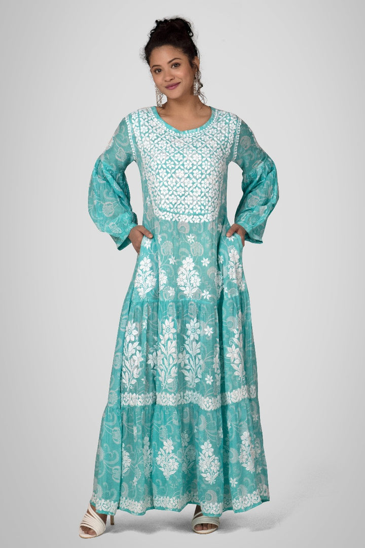 Mehreen Chikankari Mul Pocket Dress