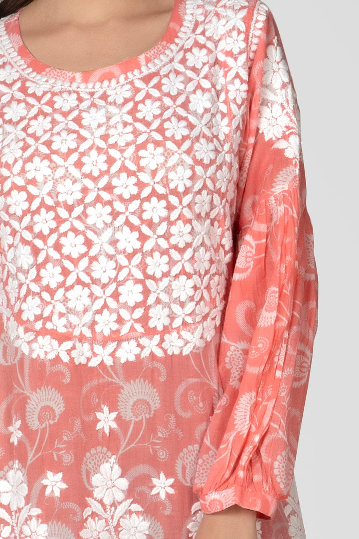 Mehreen Chikankari Mul Pocket Dress