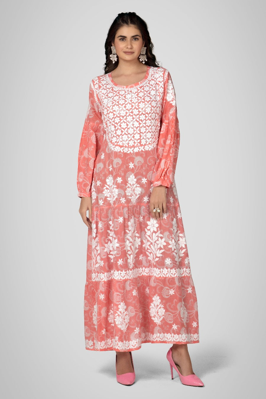 Mehreen Chikankari Mul Pocket Dress