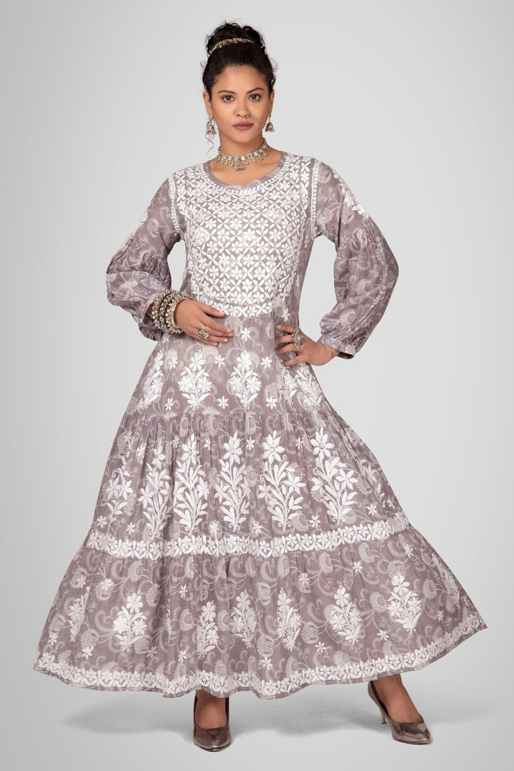 Mehreen Chikankari Mul Pocket Dress