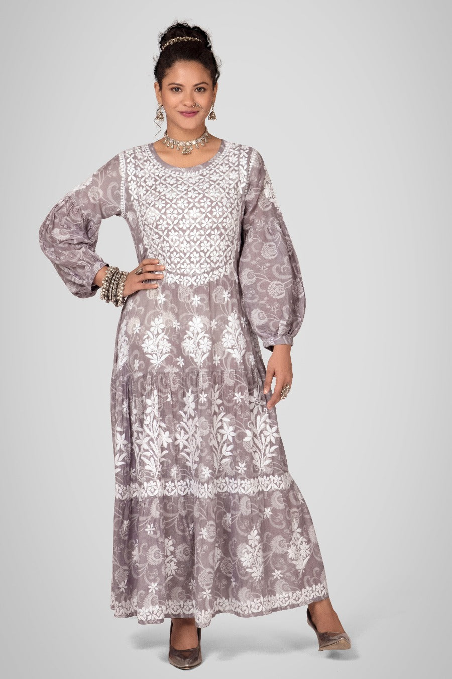 Mehreen Chikankari Mul Pocket Dress